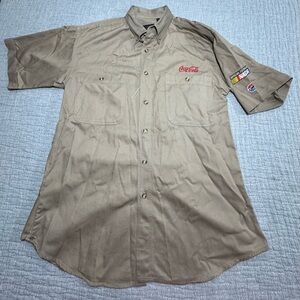 Vintage Coca-Cola NASCAR Button Down M Uniform Shirt Atlanta Motor Speedway